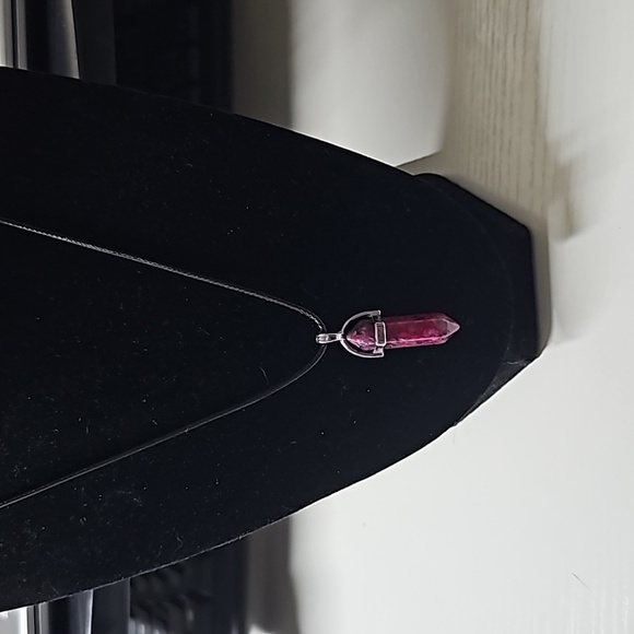 Dark Fuchsia - Bullet Gemstone Necklace - Picture 3 of 5